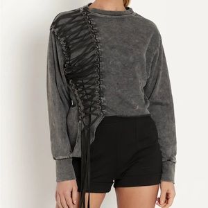 BlackMilk Survivalist Laced Up Sweater-M